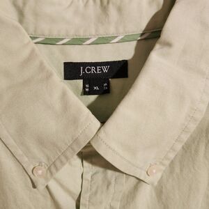 J.Crew 100% Cotton Green Collared Shirt In Men's XL